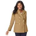 Plus Size Women's Double Breasted Wool Blazer by Jessica London in Soft Camel (Size 22 W) Jacket