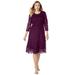 Plus Size Women's Lace Fit & Flare Dress by Jessica London in Dark Berry (Size 14 W)