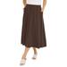 Plus Size Women's Soft Ease Midi Skirt by Jessica London in Chocolate (Size 12)