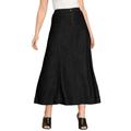 Plus Size Women's Invisible Stretch® Contour A-line Maxi Skirt by Denim 24/7 in Black Denim (Size 32 T)