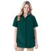 Plus Size Women's Peached Button Down Shirt by Woman Within in Emerald Green (Size 2X)