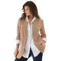 Plus Size Women's Boyfriend Blazer by Roaman's in Brown Sugar (Size 44 W) Professional Jacket