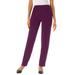 Plus Size Women's Crease-Front Knit Pant by Roaman's in Dark Berry (Size 24 WP) Pants