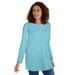 Plus Size Women's Perfect Long-Sleeve Crewneck Tunic by Woman Within in Seamist Blue (Size 30/32)