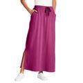 Plus Size Women's Sport Knit Side-Slit Skirt by Woman Within in Raspberry (Size 22/24)