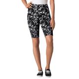 Plus Size Women's Stretch Cotton Bike Short by Woman Within in Black White Tie Dye (Size L)