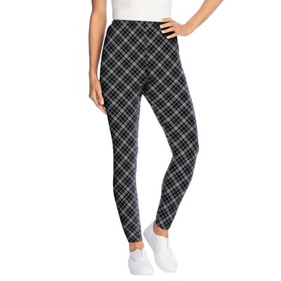 Plus Size Women's Cozy Legging by Woman Within in Gunmetal Bias Plaid (Size 1X)