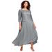 Plus Size Women's Lace Popover Dress by Roaman's in Gunmetal (Size 42 W)