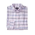 Men's Big & Tall KS Signature Wrinkle-Free Oxford Dress Shirt by KS Signature in Soft Purple Windowpane (Size 17 1/2 35/6)