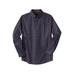 Men's Big & Tall KS Signature Wrinkle-Free Long-Sleeve Button-Down Collar Dress Shirt by KS Signature in Navy Diamond (Size 17 1/2 35/6)