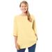 Plus Size Women's Perfect Elbow-Sleeve Boatneck Tee by Woman Within in Banana (Size 5X) Shirt