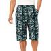 Men's Big & Tall Lightweight Extra Long Jersey Shorts by KingSize in Camo (Size 5XL)