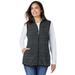 Plus Size Women's Zip-Front Microfleece Vest by Woman Within in Black Marled (Size 6X)