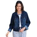 Plus Size Women's Stretch Denim Jacket by Woman Within in Midnight Sanded (Size 24 W)