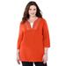 Plus Size Women's Suprema® Lace Trim Duet Top by Catherines in Spice Red (Size 3X)