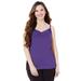 Plus Size Women's Suprema® Cami With Lace by Catherines in Dark Violet (Size 5X)