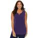 Plus Size Women's Crisscross Timeless Tunic Tank by Catherines in Deep Grape (Size 0X)