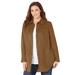 Plus Size Women's Sueded Buttonfront Shirt by Catherines in Toffee (Size 2X)