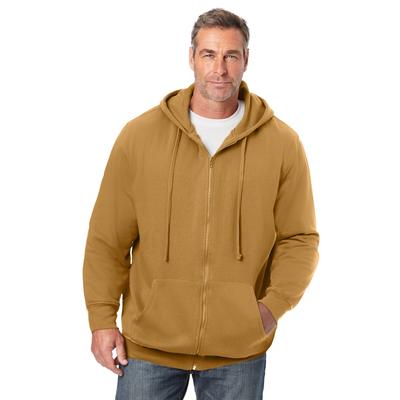 Men's Big & Tall Fleece Zip-Front Hoodie by KingSize in Wood (Size 2XL) Fleece Jacket