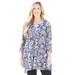 Plus Size Women's Seasonless Swing Tunic by Catherines in Black Paisley (Size 6X)