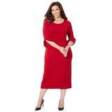 Plus Size Women's Ruffle Sleeve Shift Dress by Catherines in Classic Red (Size 3XWP)