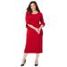 Plus Size Women's Ruffle Sleeve Shift Dress by Catherines in Classic Red (Size 3XWP)