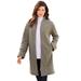 Plus Size Women's Plush Fleece Driving Coat by Roaman's in Medium Heather Grey (Size 18/20)