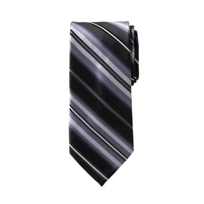 Men's Big & Tall KS Signature Classic Stripe Tie by KS Signature in Midnight Black Stripe Necktie