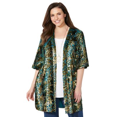 Plus Size Women's In-Vogue Velvet Kimono by Cather...