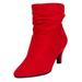 Extra Wide Width Women's The Kourt Bootie by Comfortview in Bright Ruby (Size 8 1/2 WW)
