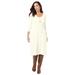 Plus Size Women's Cotton Ribbed Sweater Dress by Jessica London in Ivory (Size 26/28)