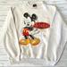 Disney Sweaters | Disney Mickey Mouse White Crewneck Pullover Sweater Large Adult Unisex Vintage | Color: Red/White | Size: L