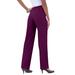 Plus Size Women's Classic Bend Over® Pant by Roaman's in Dark Berry (Size 42 WP) Pull On Slacks