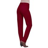 Plus Size Women's Invisible Stretch® Contour Straight-Leg Jean by Denim 24/7 in Rich Burgundy (Size 40 WP)