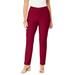 Plus Size Women's Invisible Stretch® Contour Straight-Leg Jean by Denim 24/7 in Rich Burgundy (Size 40 WP)