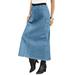 Plus Size Women's Invisible Stretch® All Day Cargo Skirt by Denim 24/7 in Light Stonewash (Size 26 W)