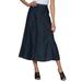 Plus Size Women's Invisible Stretch® Contour A-line Maxi Skirt by Denim 24/7 by Roamans in Dark Wash (Size 24 T)