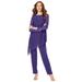 Plus Size Women's Lace Asymmetric Tunic & Pant Set by Roaman's in Midnight Violet (Size 22 W) Formal Evening