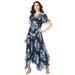 Plus Size Women's Floral Sequin Dress by Roaman's in Navy Embellished Print (Size 42 W)