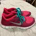 Nike Shoes | Nike Hot Pink Running Shoes, Size 7.5 | Color: Green/Pink | Size: 7.5