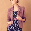 Anthropologie Jackets & Coats | Ett Twa Micro Floral Print Vala Peplum Pocketed Blazer Jacket | Color: Pink/Yellow | Size: 8