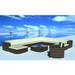 vidaXL 12 Piece Patio Lounge Set with Cushions Poly Rattan Brown - 28" x 28" x 25"