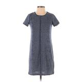 Vince Camuto Casual Dress - Shift: Blue Acid Wash Print Dresses - Women's Size 2X-Small