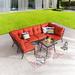 Red Barrel Studio® Jenalea 7 Piece Sectional Seating Group w/ Cushions Metal in Black | Outdoor Furniture | Wayfair