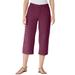 Plus Size Women's Perfect 5-Pocket Relaxed Capri With Back Elastic by Woman Within in Deep Claret (Size 20 W)