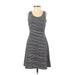 Banana Republic Casual Dress - A-Line Scoop Neck Sleeveless: Blue Print Dresses - Women's Size 0 Petite