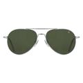 AO General Sunglasses Silver Calobar Green SkyMaster Glass Lenses 58-14-145 B52.5 GEN258STSMGNG