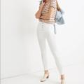 Madewell Jeans | *Nwt* Madewell 10” High Rise Skinny Jeans In Pure White Stem Hem Edition | Color: White | Size: 29