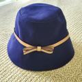 Kate Spade Accessories | Hp Kate Spade Hats Off Bucket Hat Cotton & Leather Nwot Navy/Royal *Rare* | Color: Blue | Size: Os