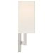 Everly Quinn Mid Town 2 Light LED Wall Sconce - Antique Brushed Brass Metal/Fabric in Gray | 13 H x 15 W x 4.5 D in | Wayfair